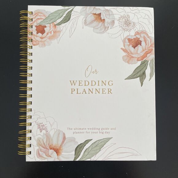 Nook‎ Theory Comprehensive Wedding Planner and Keepsake Spiral Bound Floral Gold - Picture 1 of 8